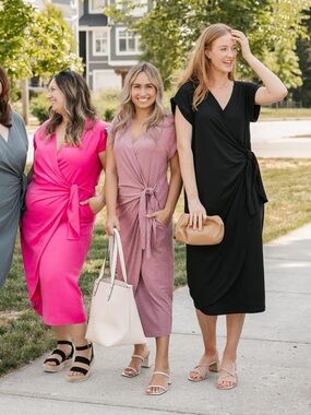 Smash & Tess Reese Midi Wrap Dress In Black